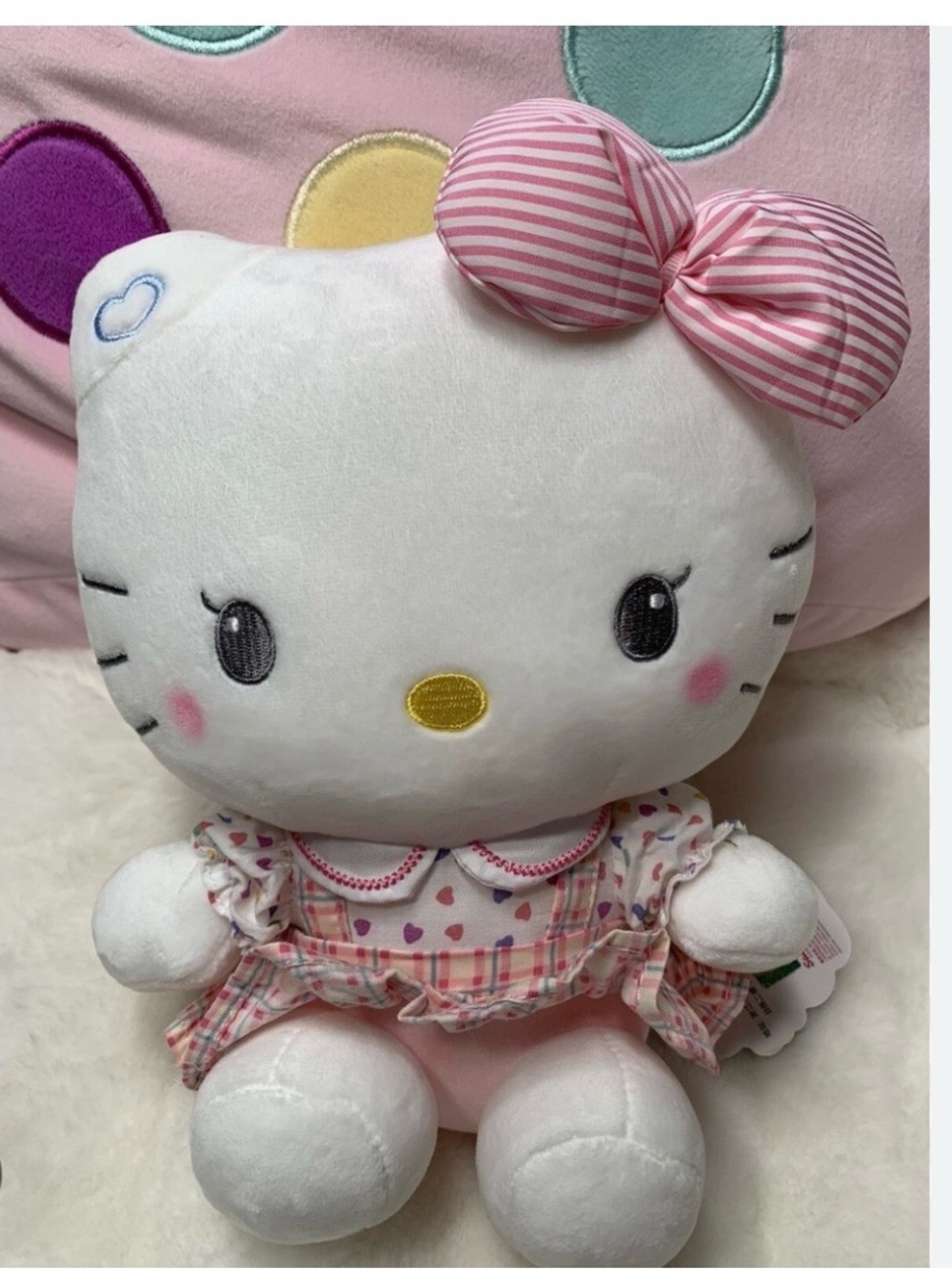 New in bag Pink Bow Plush Kitty Doll - Soft Heart Print Dress
